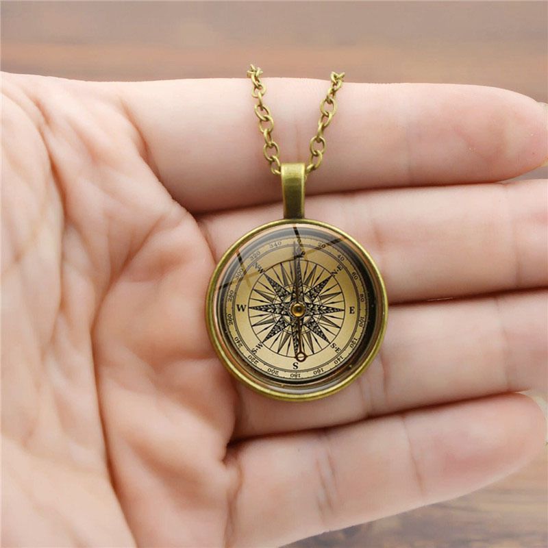 Nieuwe Steam Punk Kompas Tijd Ketting Mode Hanger Trui Ketting Sieraden_voghion.com