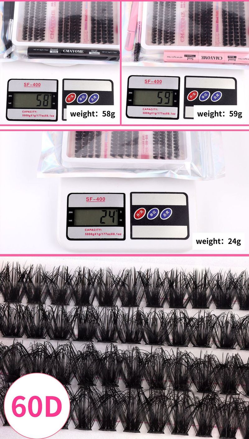 European and American cross border 216 clusters of thick false eyelashes set 60D80D100D natural curling DIY segmented eyelashes_voghion.com