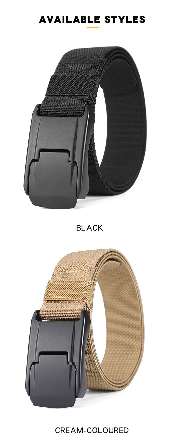 HOT New Stretch For Men and Women Hard Alloy Quick Release Buckle Strong Real Nylon Unisex Elastic Overalls Work Belt_voghion.com