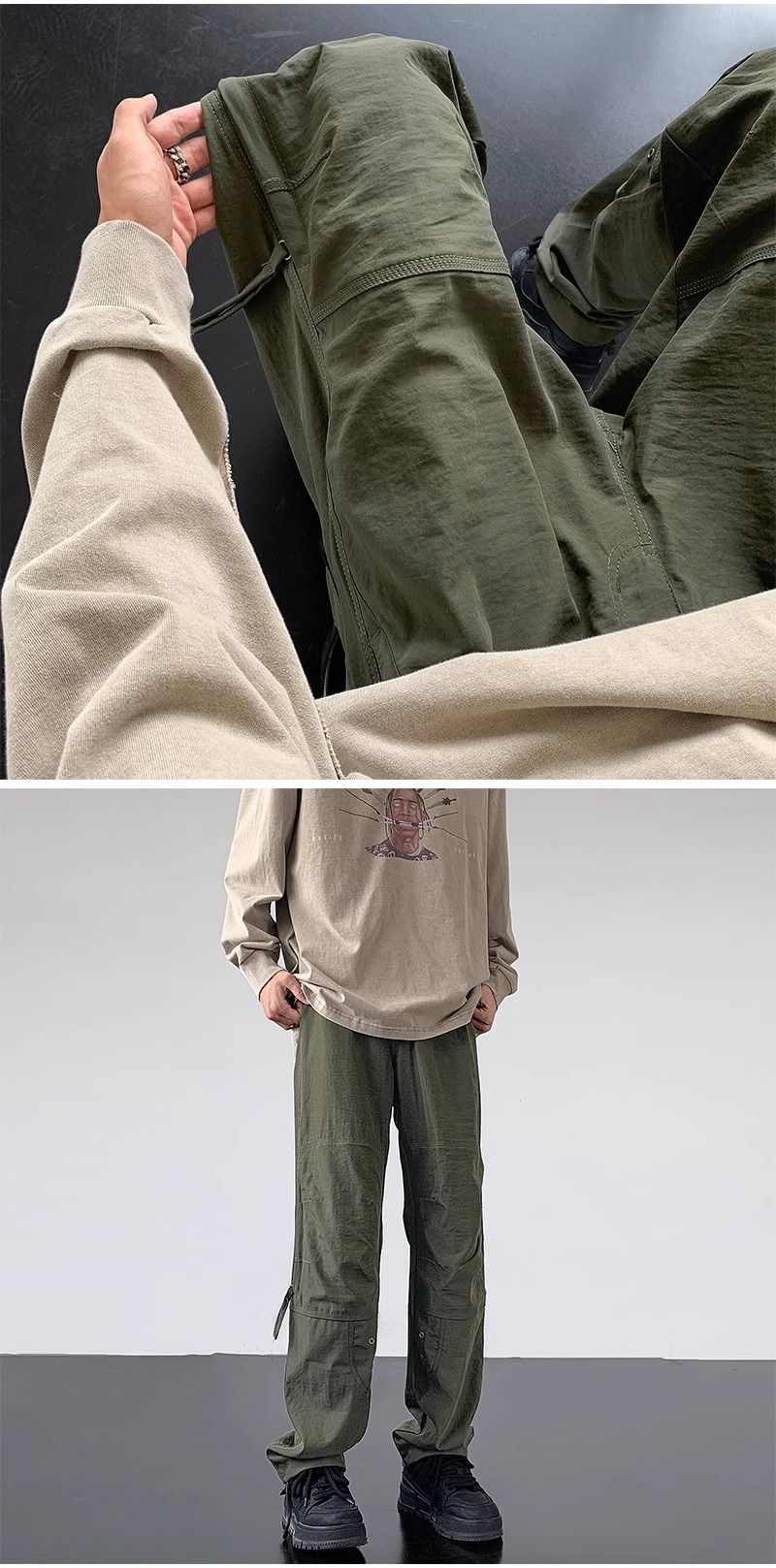 Herrenbekleidung Funktionelle Fallschirmjäger-Angriffshose Herren Frühling und Sommer Wasserdichter Outdoor-Schnelltrocknungsoverall Mit Seitlichem Reißverschluss Bergsteigerhose_voghion.com