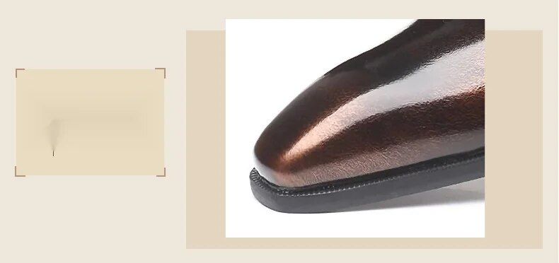 2024 New Pointed English Leather Buckle Low Heel Large Men's Shoes Slippers_voghion.com