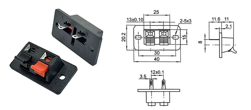 2pcs 6pcs 10pcs 2 3 Position Connector Terminal Push In Jack Load Spring 4 Pins Audio Speaker Terminals Plug Socket_voghion.com