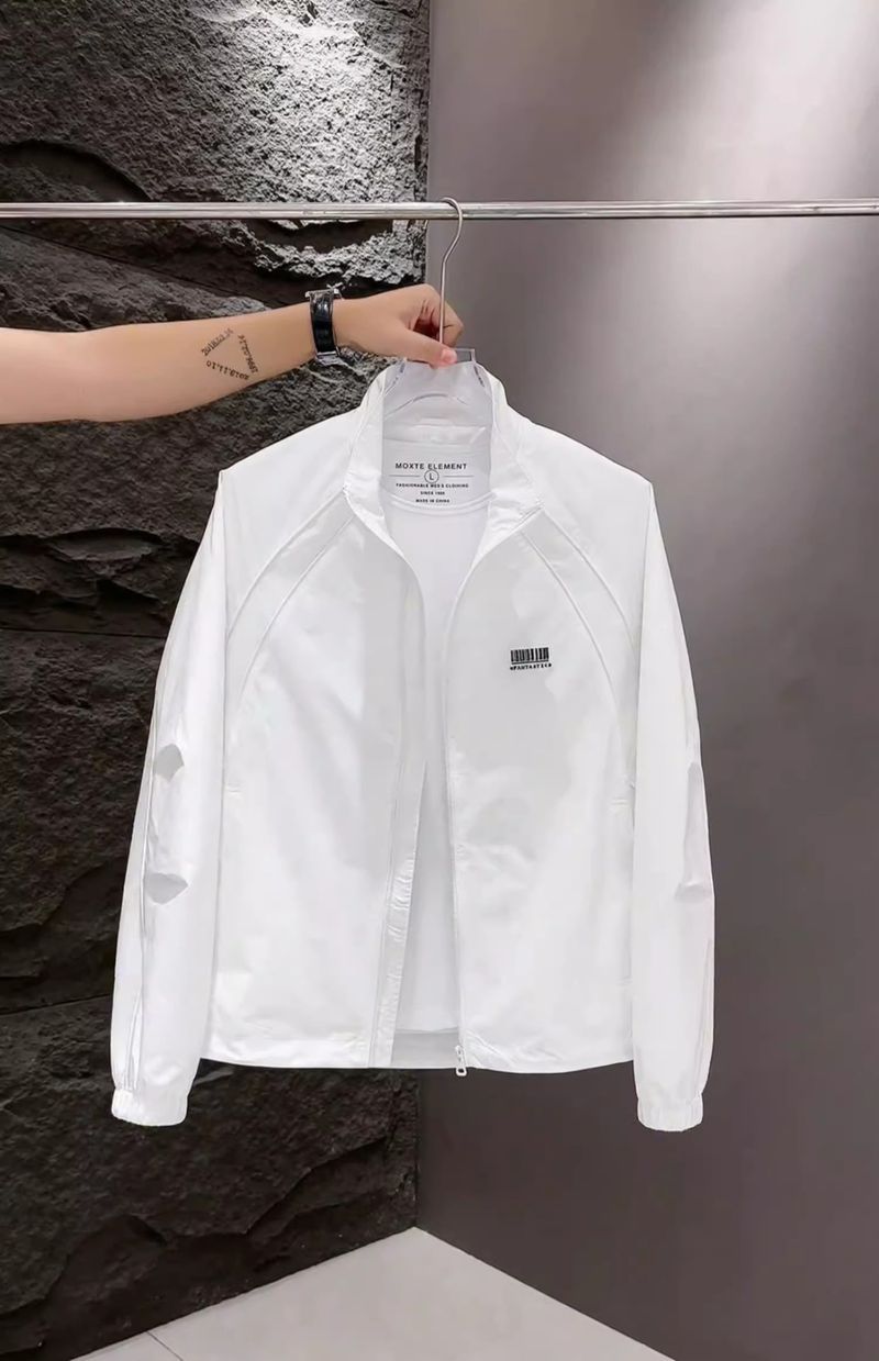 Giacca da uomo con colletto rialzato, semplice, versatile, alla moda e di alta qualità, con protezione solare_voghion.com