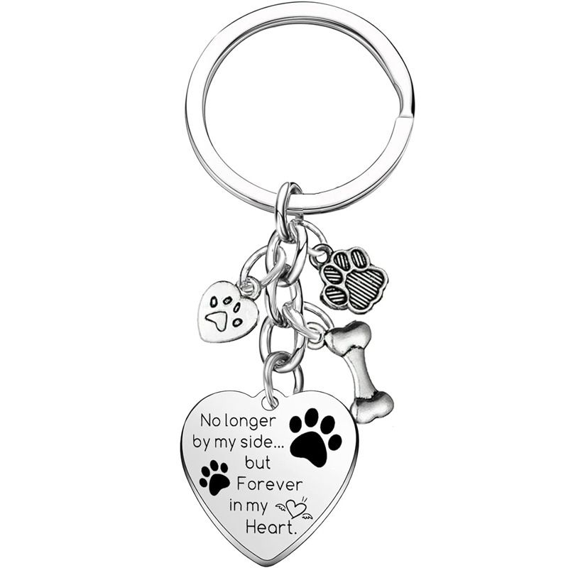 non più al mio fianco, portachiavi inciso in acciaio inossidabile, piccoli regali commemorativi per cani e gatti_voghion.com