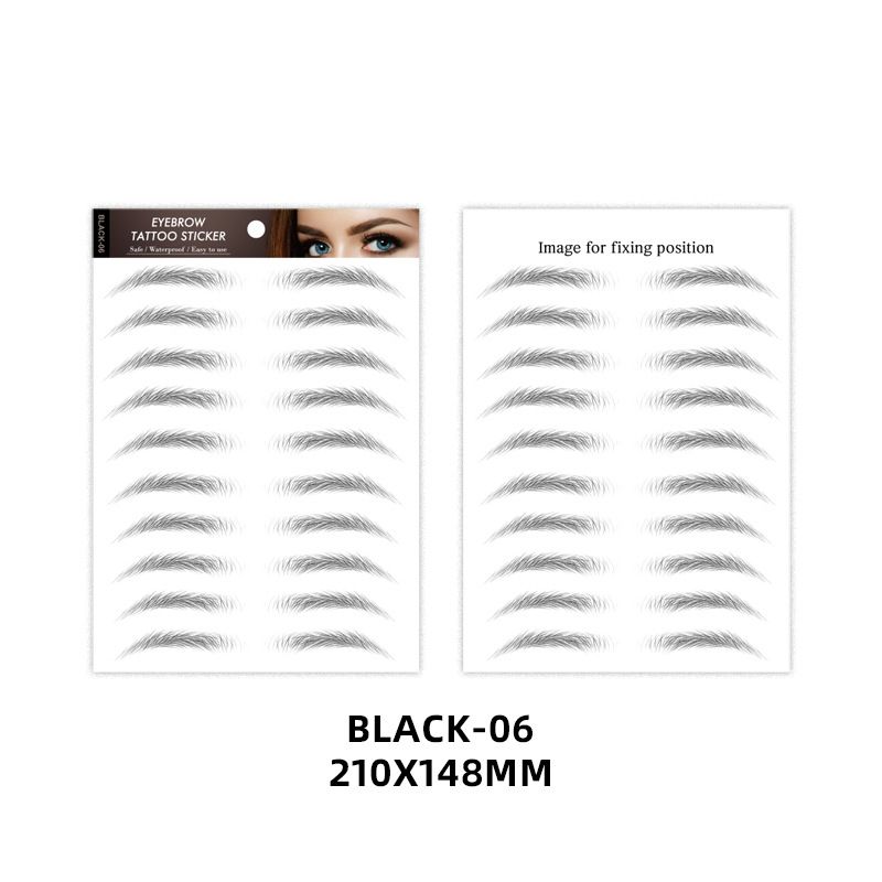 Stencil per sopracciglia 6D Adesivi per sopracciglia neri Tatuaggio per sopracciglia mezzo marrone Adesivi per sopracciglia Pigri Impermeabile Naturale Semipermanente_voghion.com
