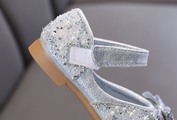 Mädchen Prinzessin Bogen Pailletten Kleine Große Kind Leder Schuhe Mädchen Student Baby Schuhe_voghion.com