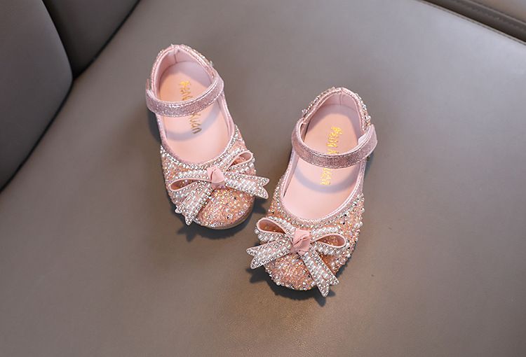 Neu Mädchen Prinzessin Bogen Baby Dance Zeigen Einzelnen Schuh Leder Schuhe Für_voghion.com