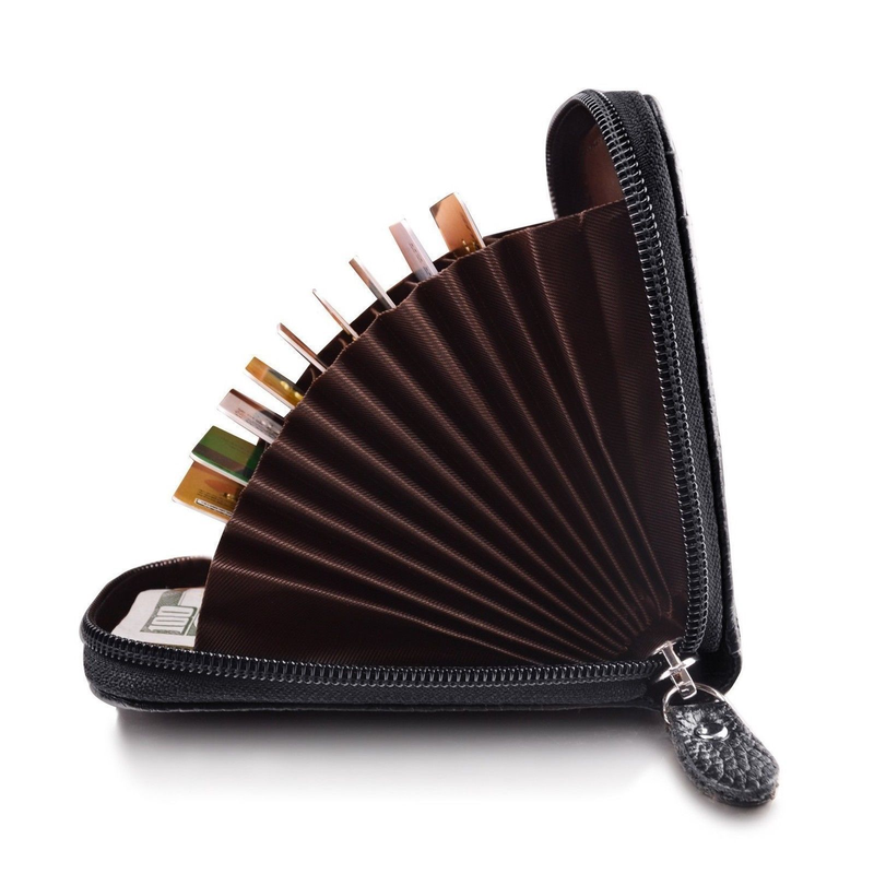 Wallet For Men Credit Card Holder RFID Blocking Zipper Pocket Purse For Men Rfid Man Wallet_voghion.com