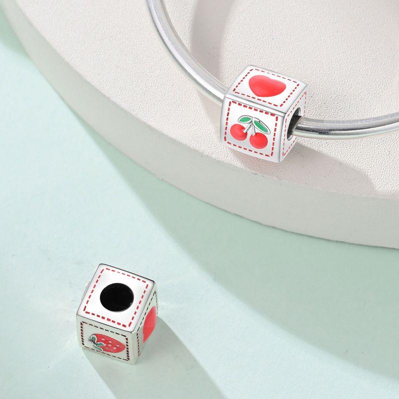 Gioielli da donna con ciondolo a forma di frutta, avocado, pera e lampone, con perline e bracciale in rame bianco placcato argento_voghion.com