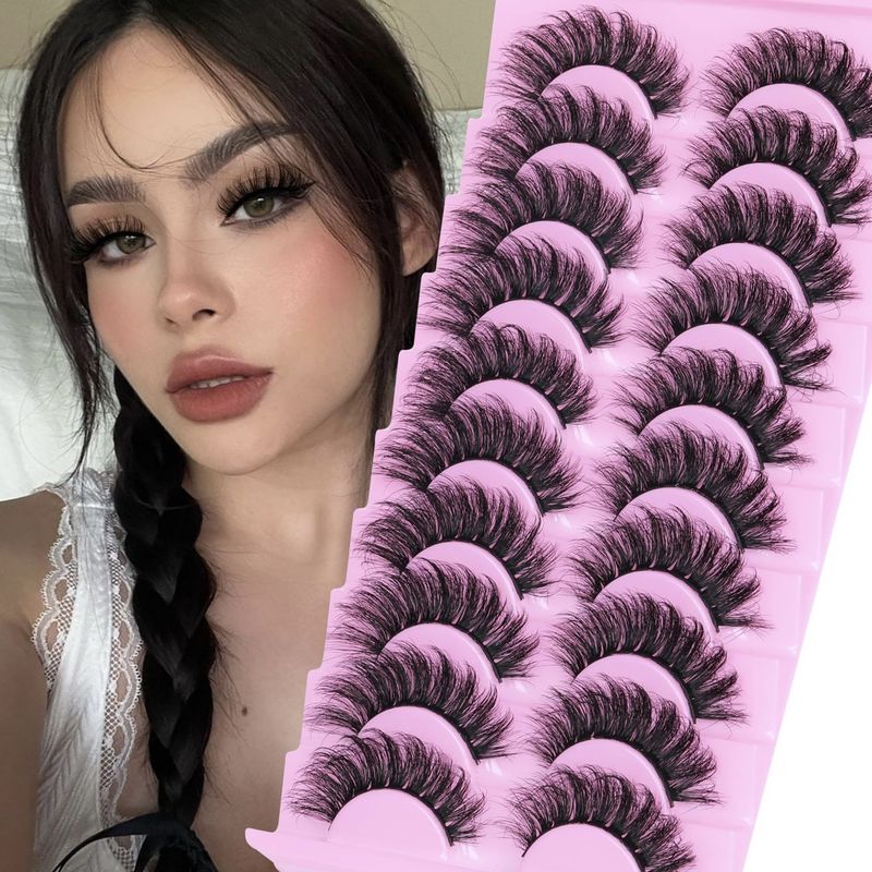 False Eyelashes Messy Style Fluffy Curl Thick Voluminous Eyelash Extensions Mink_voghion.com