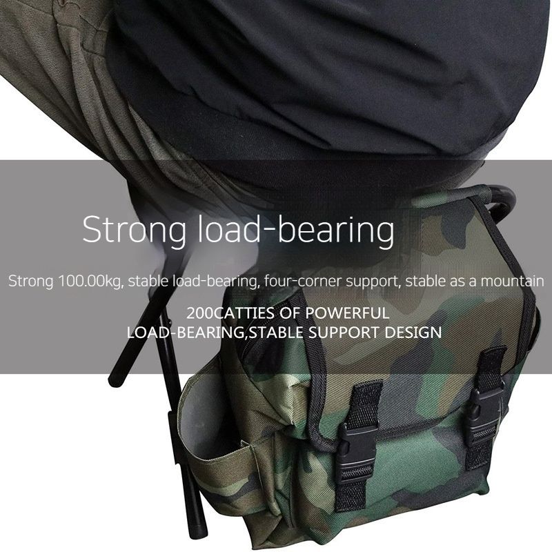 Camouflage Leisure õues kaasaskantav matkaseljakott tool, kokkupandav kalastuspink, telkimine_voghion.com