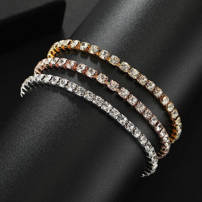 New Square Set Zircon Bracelet For Women's Fashion Simplicity Single Row Full Dia Tennis Chain_voghion.com