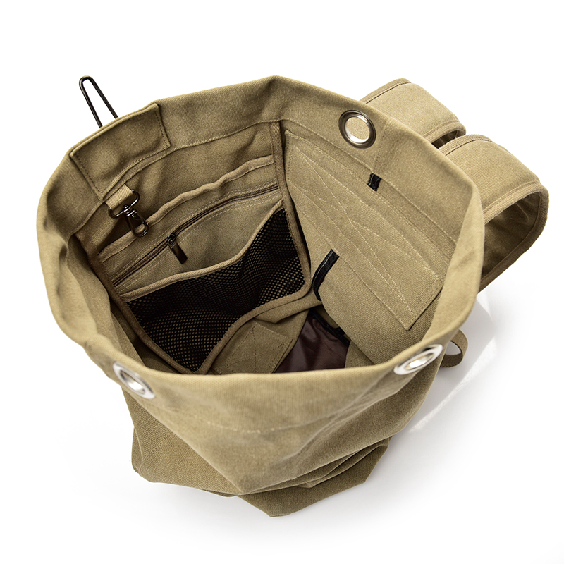 Grouss Kapazitéit Rucksak Mann Reesbeutel Mountaineering Rucksak Männlech Gepäck Leinwand Bucket Schëllerbeutel fir Jongen Männer Rucksak_voghion.com