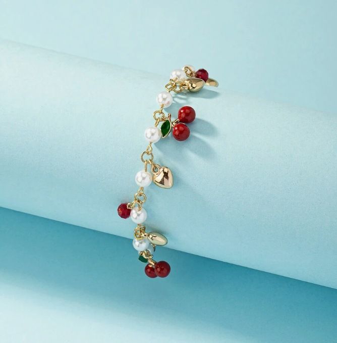 European And American Cross Border Sweet Pearl Bracelet Versatile Crystal Cherry Bracelet Niche Simple Hundred Bracelets Hand Jewelry Manufacturers_voghion.com