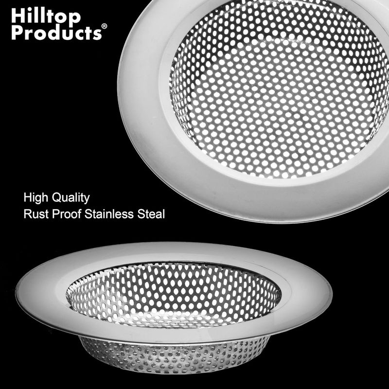 Sink Strainers 2 Pack - 11cm Rustproof 304 Steel, Fine Mesh Filter, Universal Fit For EU Kitchen Sinks_voghion.com