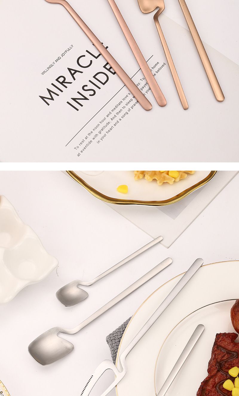 304 stainless steel knife, fork, creative and personalized dessert hanging spoon, Japanese Western tableware set_voghion.com