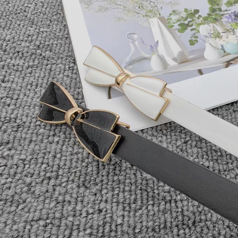 Nuova fibbia a nodo a farfalla, cintura sottile e dolce, piccola cintura in pelle laccata, edizione coreana, moda, abito lungo, decorazione_voghion.com