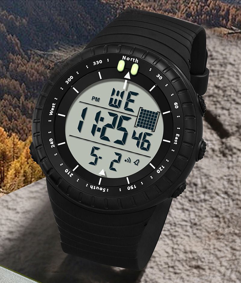 Large Dial Digital Sports Watch With Night Light, Waterproof, Alarm, Stopwatch, And Multi-Function Men Women Luminous Alarm Clock Multi Function Watch_voghion.com