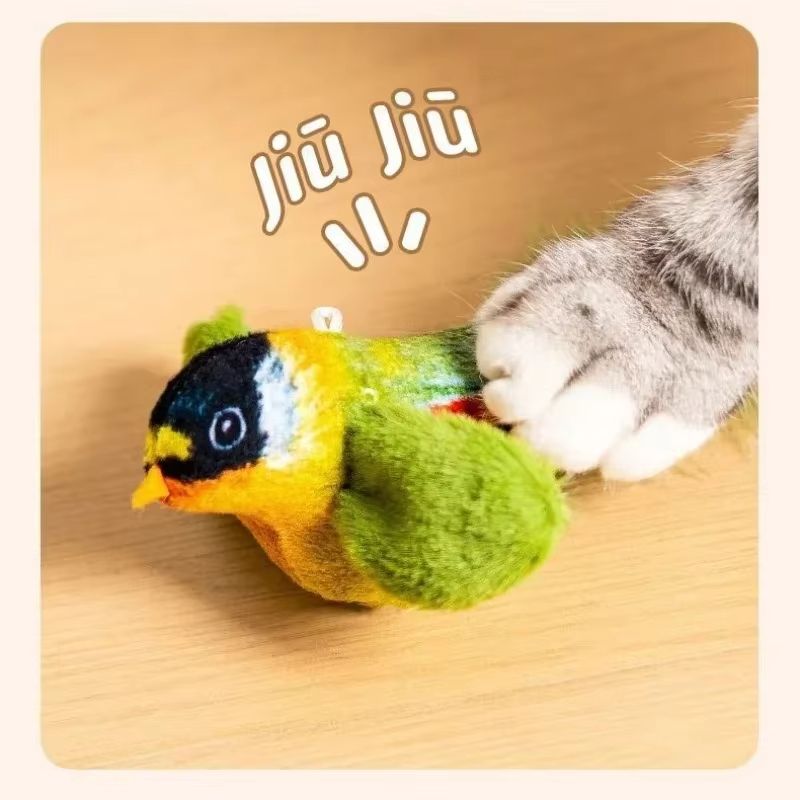 Interactive Plush Bird Toy For Cats_voghion.com