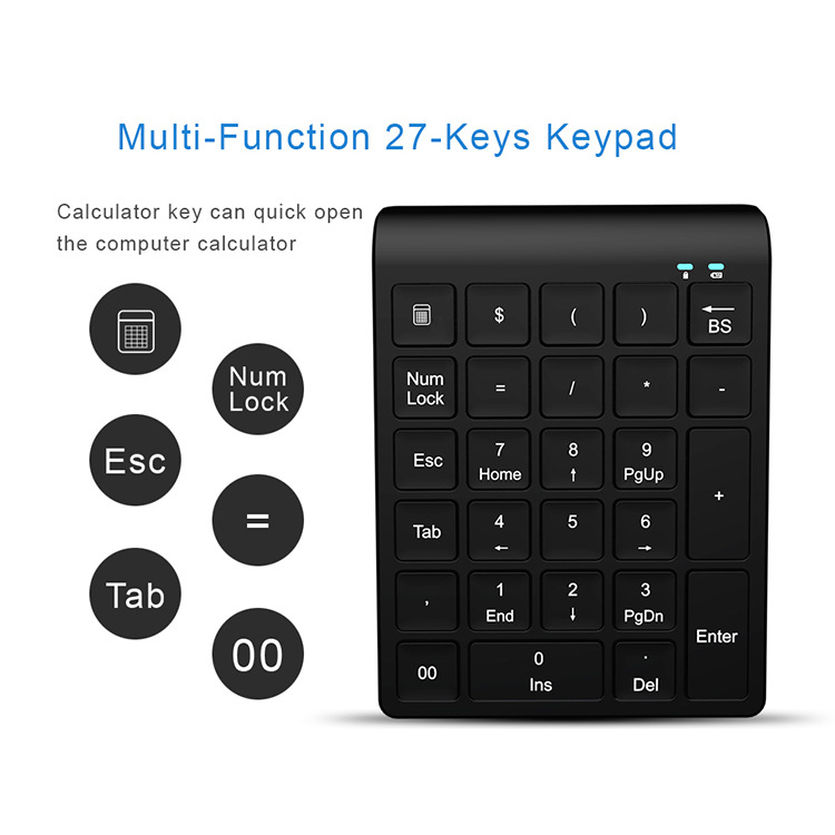 27 Tasten 2,4G Zifferntastatur, Desktop-Computer Universal Mini-Tastatur_voghion.com