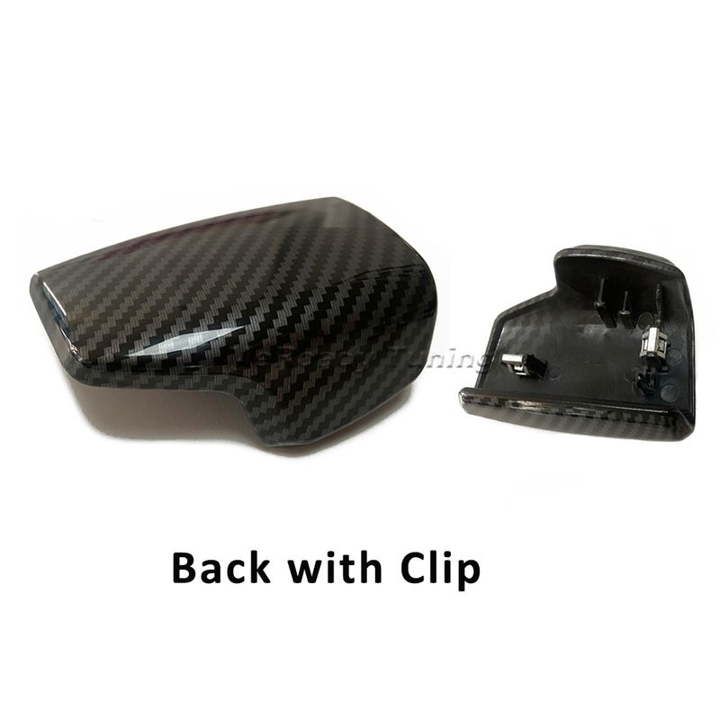 LHD Carbon Fiber Shift Knob Cover auto leather shifter cap for Audi A4 B9 A5 S5 Q5 fy Q7 RS4 RS5 2018 2019 2020 Interior_voghion.com