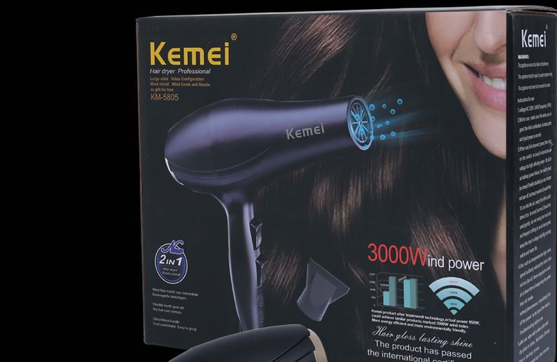 Asciugacapelli Kemei ad alta potenza BM-5805 Asciugacapelli regolabile per aria calda e fredda_voghion.com