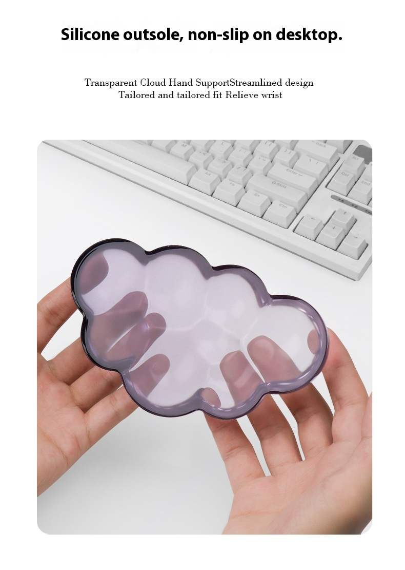 Cloud Keyboard Hand Rest Silicone Transparent Wrist Rest Gradual Change Mouse Pad Office Mouse Hand Rest_voghion.com