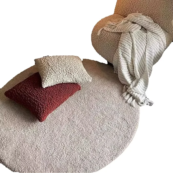 Tapis rond en velours uni avec insonorisation et miroir_voghion.com