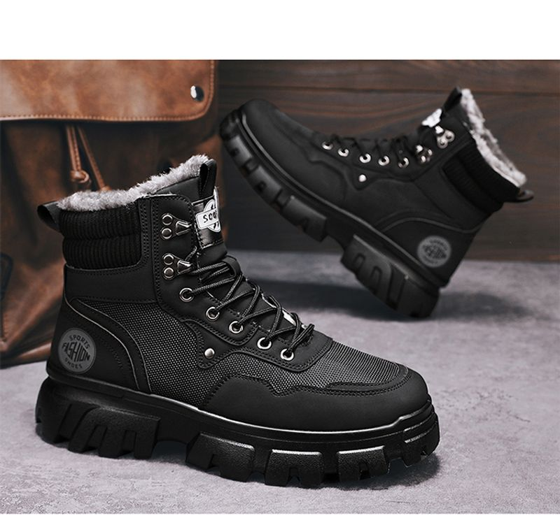 Herfst- en winternieuwe hoge katoenen herenschoenen met suède platform Martin Mid-tube mode-laarzen_voghion.com