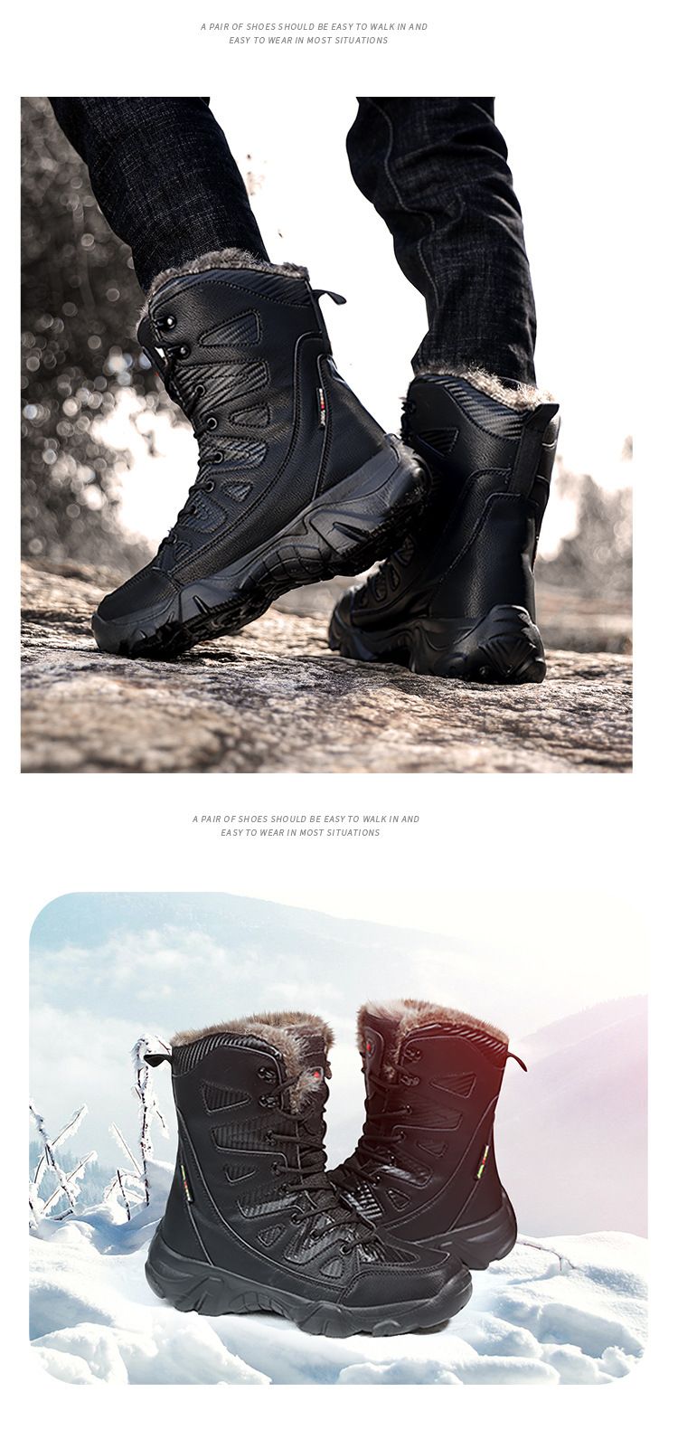 Herbst und Winter große Schneestiefel Männer warme Männer Baumwollschuhe Martin Stiefel plus Samt dicke Männer Stiefel High Top Schuhe Spot Großhandel_voghion.com