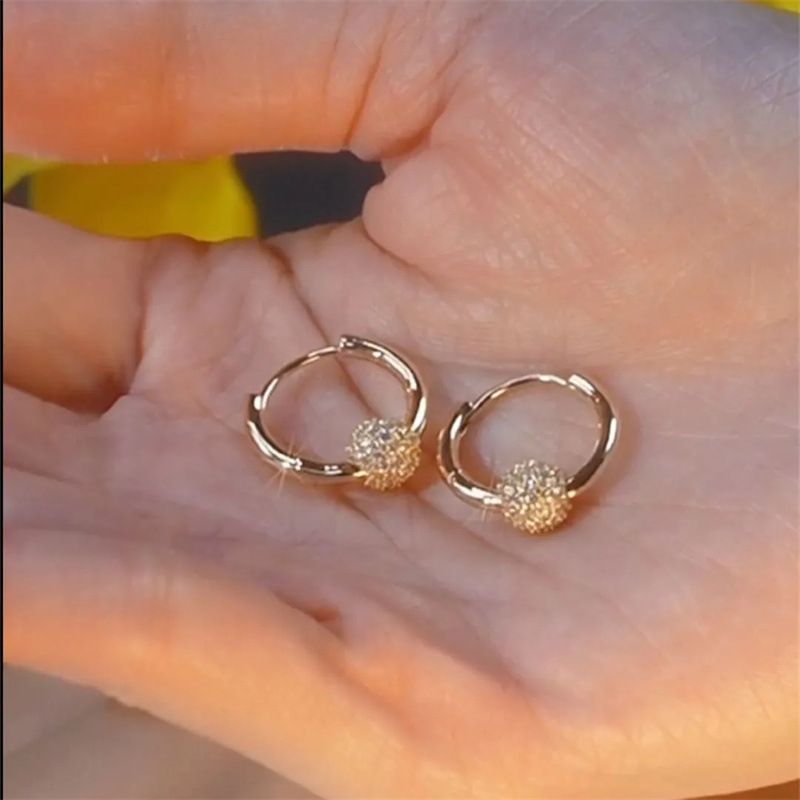Squisita sfera di diamanti 2024 Nuovi orecchini di design di nicchia di lusso leggeri per le donne Eleganti borchie in stile francese Orecchio versatile_voghion.com