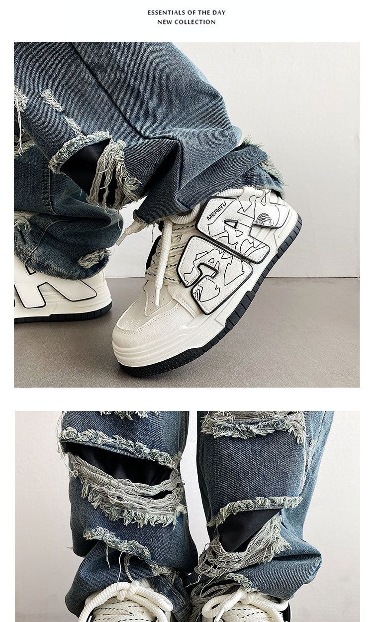 wangjia Wangjia Wangjia Meiretu Niche Original Design Bread Shoes Men's National Trend Hip-Hop Sports Casual Sneakers MRT-958_voghion.com