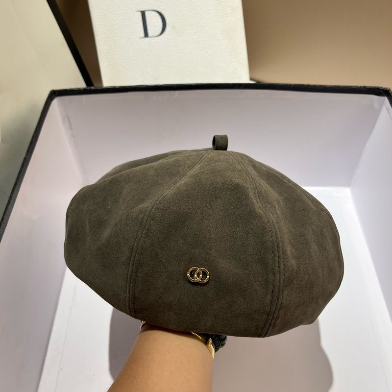 Autunno nuovo blu navy opaco, piccolo stile profumato, basco ottagonale in pelle anti-velluto a doppio cerchio, versatile per bambini_voghion.com