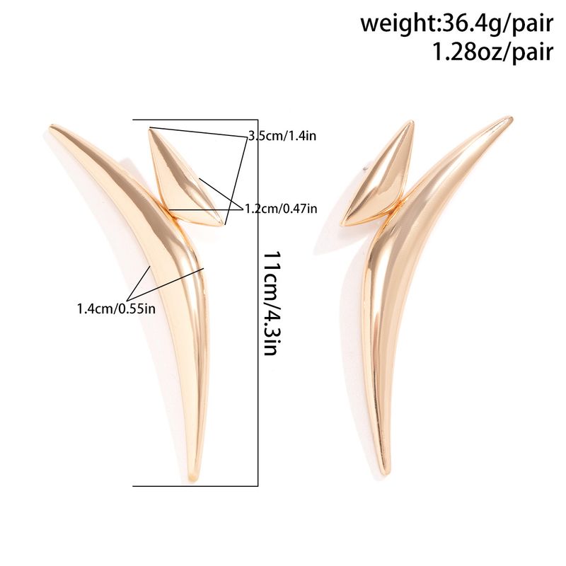 European And American Style Exaggerated Geometric Triangle Bend Personalized Earrings Hot Selling Simple Design Sense Pointed Earrings Accessories_voghion.com