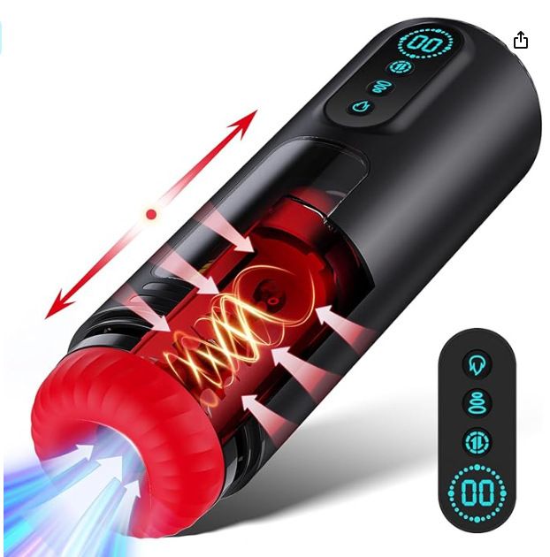 Fully Automatic Deep Throat Aircraft Cup Electric Telescopic Sucking Vibration Heating Sound Digital Display Male Masturbator_voghion.com