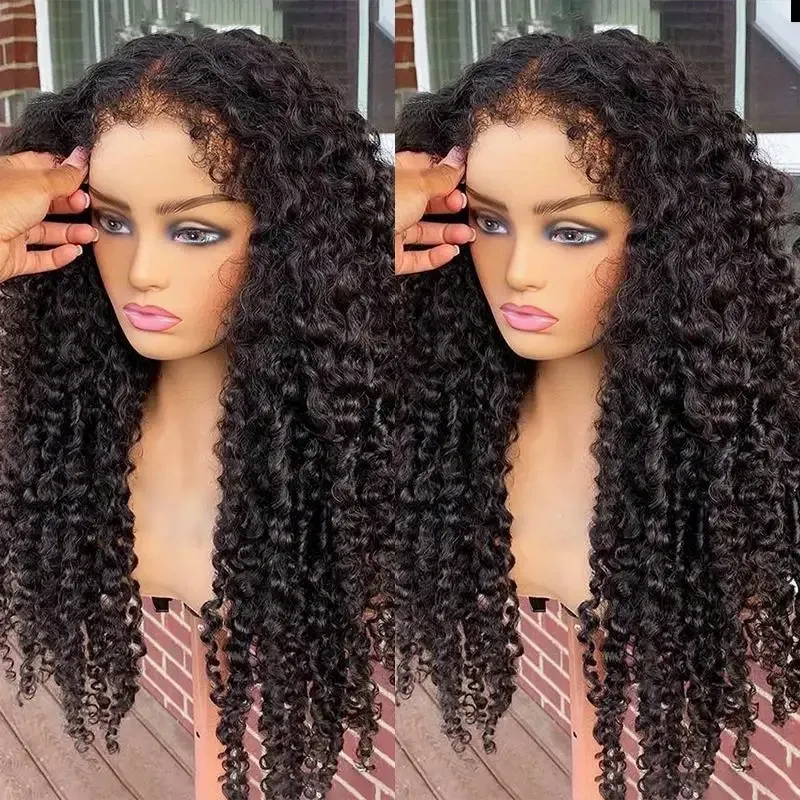Kinky Curly Swiss Lace Frontal Human Hair Wig PrePluck Natural Hairline For Women Brazilian Remy Hair_voghion.com
