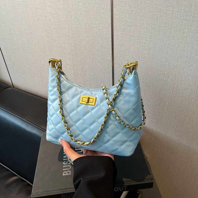 Gesteppte bestickte Umhängetasche für Damen 2025, neue modische strukturierte Eimer-Handtasche_voghion.com