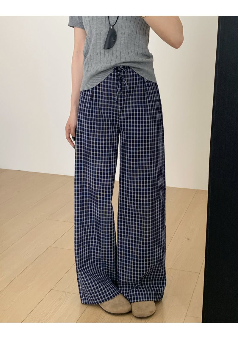 Lazy Style High Waist Wide Leg Pants Damen Sommer - Fließende Loungehose mit geradem Bein und elastischer Taille, lässige Palazzo-Hose_voghion.com