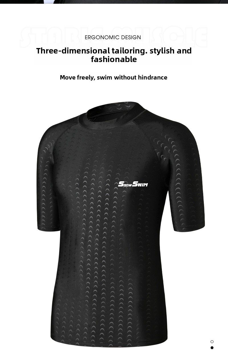 Men's Shark Skin Polyester Swimwear Swim Trunks Five-Point Shorts Quick-Dry Anti-Embarrassment Loose Fit Plus_voghion.com