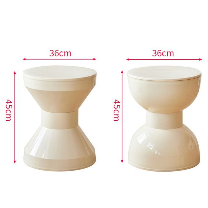Mesa de centro nórdica de plástico color crema para comedor, sala de estar, pequeña y creativa, redonda, para entrada, cambiador de zapatos_voghion.com