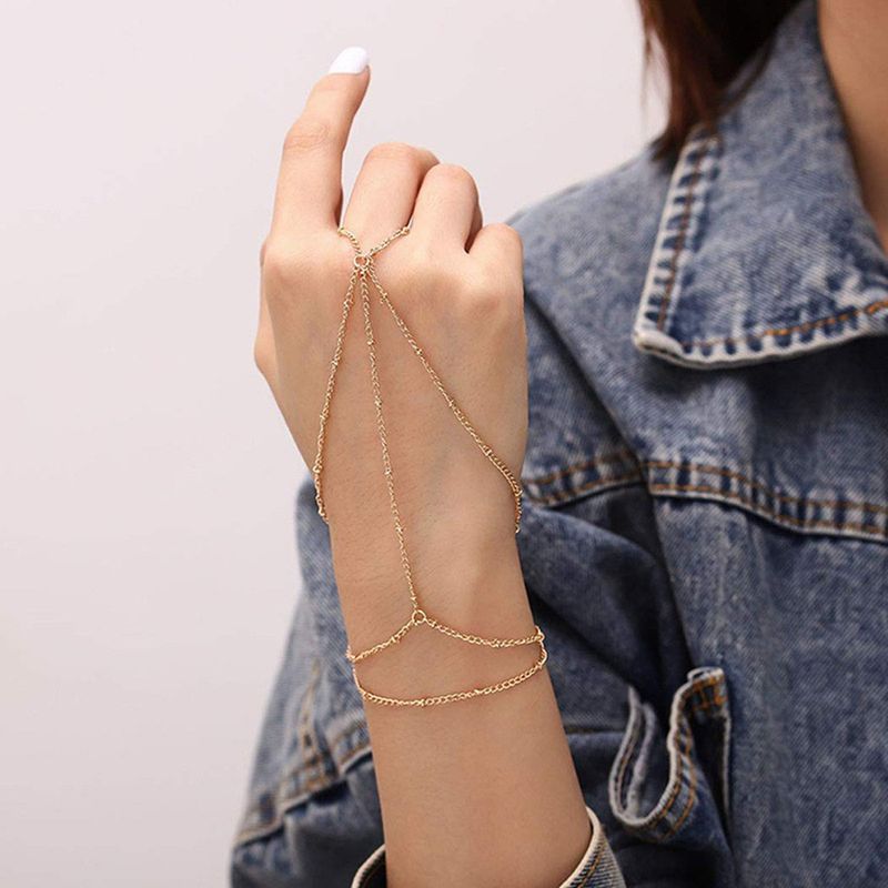 Braccialetto regolabile con catena di perline in rame semplice e personalizzato, stile bohémien_voghion.com