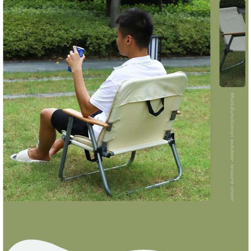 Canapea pliabilă de camping Ronghao poate sta sau culca cu pernă Recliner portabil, multifuncțional, pentru petrecerea timpului liber, pescuit._voghion.com