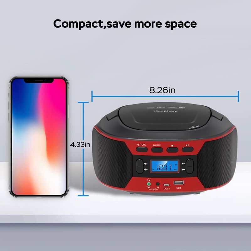 CD Player Portable Boombox Home CD Music Walkman FM Bluetooth Player Bread Machine_voghion.com