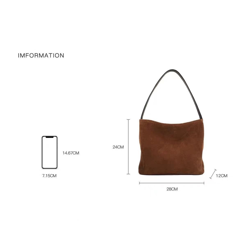 Live Lazy Tote mit großem Fassungsvermögen Wildleder Hobo Umhängetasche C344_voghion.com