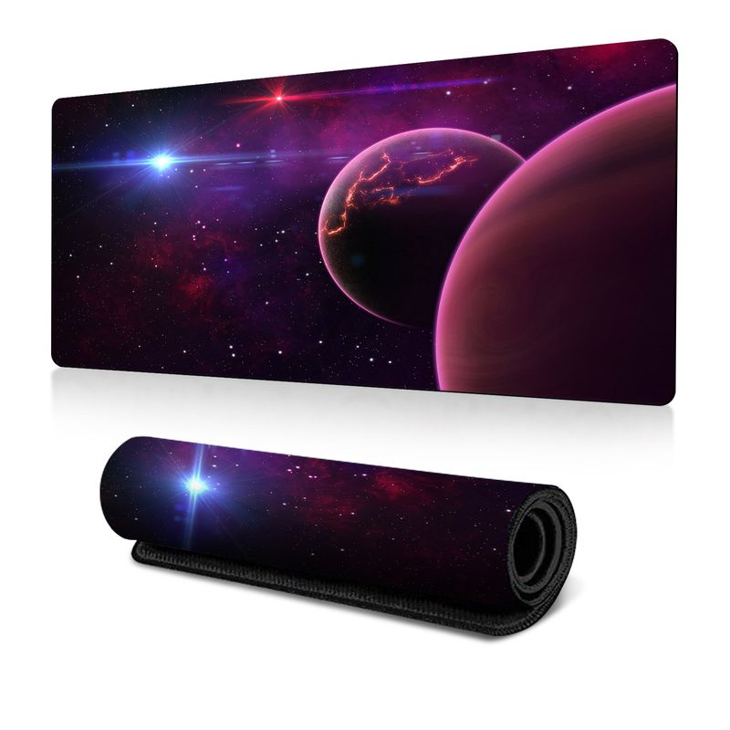 Tappetino per mouse antiscivolo con trasferimento termico, bordo antisporco, oversize, per scrivania da ufficio, con mappa del cielo stellato dell'universo esplosivo_voghion.com