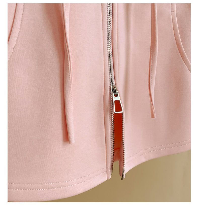 Conjunto deportivo elegante para mujer: sudadera con capucha y pantalón recto, conjunto informal y cómodo de dos piezas para uso diario._voghion.com