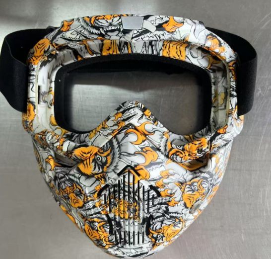 Harley Riding Water Transfer Pattern Halloween Skull Mask Detachable Windproof Sand Helmet_voghion.com