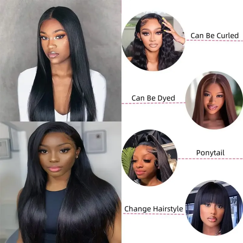 13x4 HD Transparante Lace Front Menselijk Haar Pruiken voor Vrouwen Braziliaans Maagdelijk Menselijk Haar_voghion.com