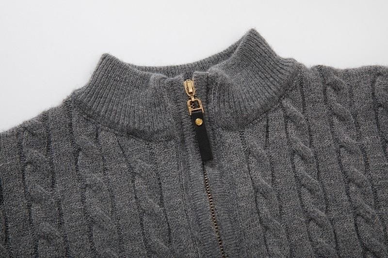 Maglione lavorato a maglia da uomo Maglione a coste semplici tinta unita moda giovanile_voghion.com
