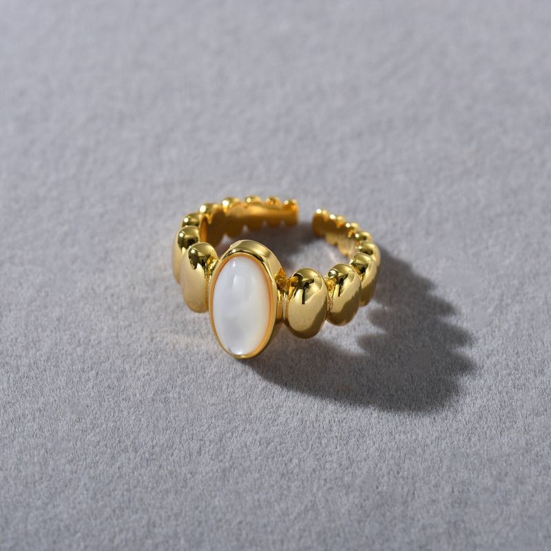 Women's Jewelry Adjustable Open Ring Set - Tiger Eye & Mother Of Pearl Geometric Statement Rings Elegant Stackable Minimalist Band, Boho Chic_voghion.com